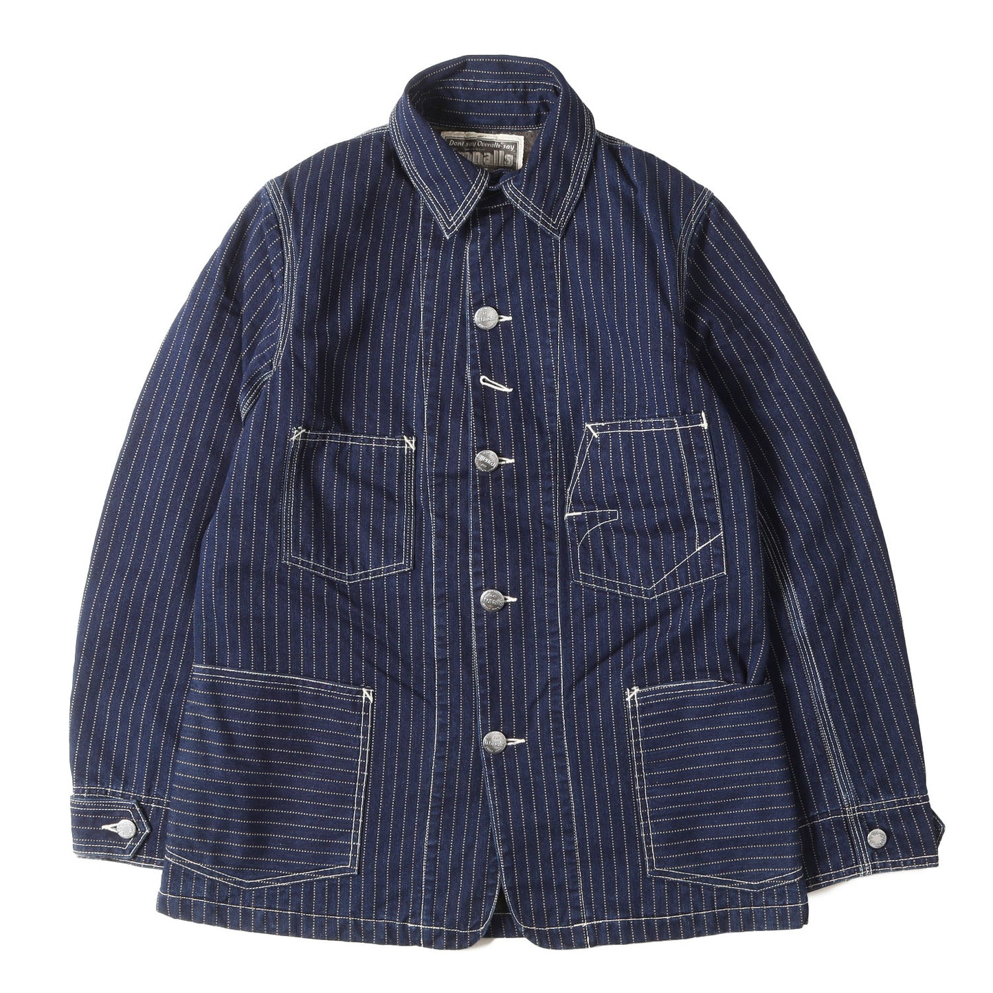 ウォバッシュストライプ ブランケット付き カバーオール (IRONALLS WABASH ST BLANKET JACKET)