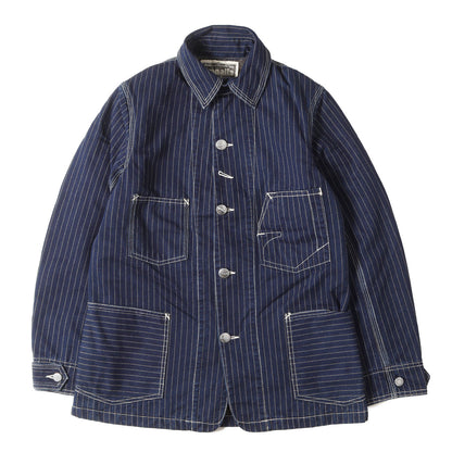 ウォバッシュストライプ ブランケット付き カバーオール (IRONALLS WABASH ST BLANKET JACKET)