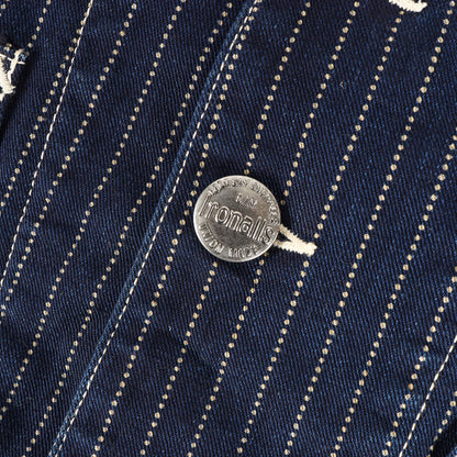 ウォバッシュストライプ ブランケット付き カバーオール (IRONALLS WABASH ST BLANKET JACKET)