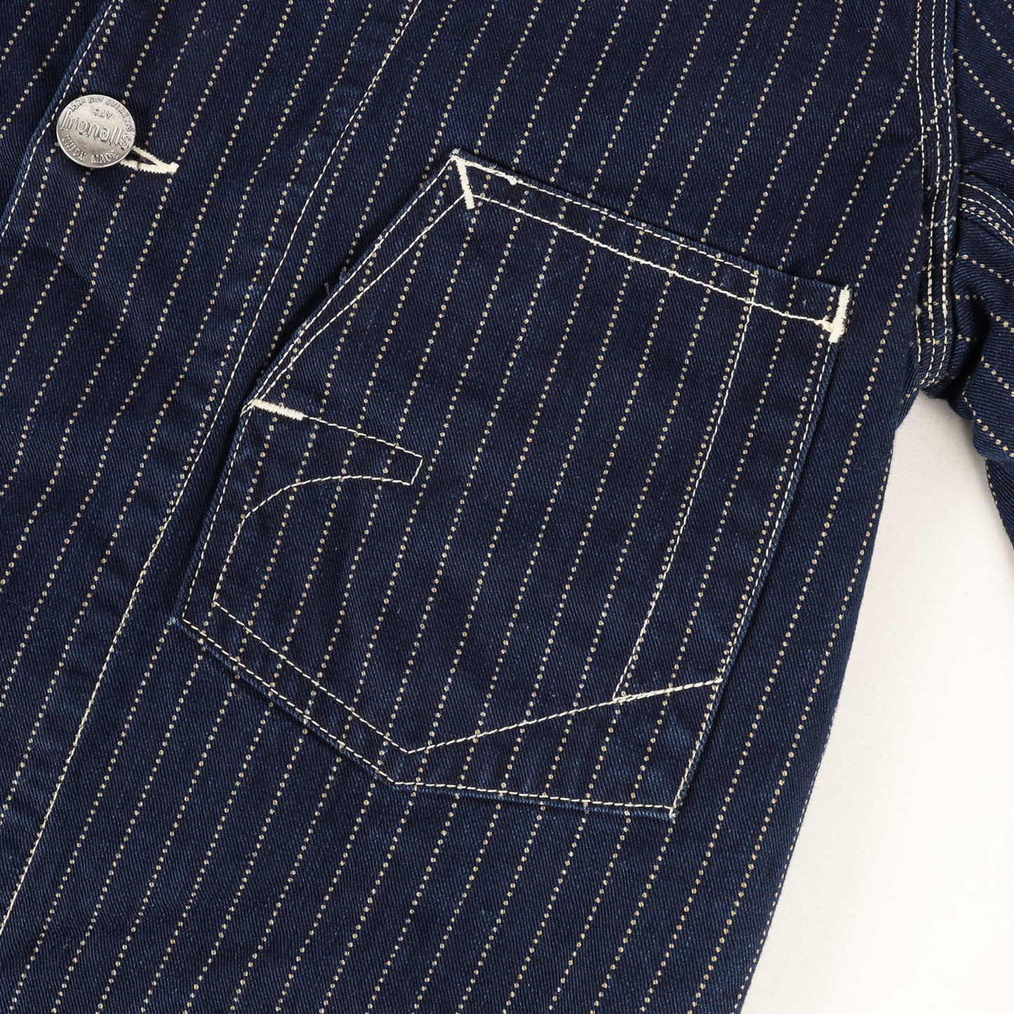 ウォバッシュストライプ ブランケット付き カバーオール (IRONALLS WABASH ST BLANKET JACKET)