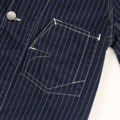 ウォバッシュストライプ ブランケット付き カバーオール (IRONALLS WABASH ST BLANKET JACKET)