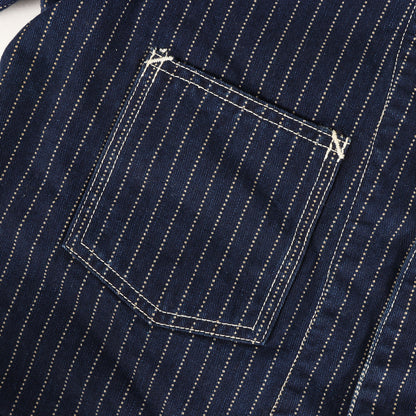 ウォバッシュストライプ ブランケット付き カバーオール (IRONALLS WABASH ST BLANKET JACKET)