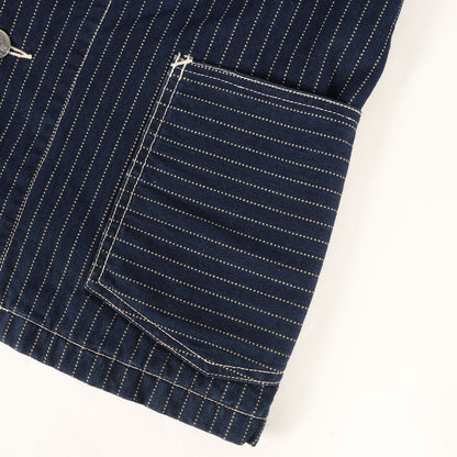 ウォバッシュストライプ ブランケット付き カバーオール (IRONALLS WABASH ST BLANKET JACKET)