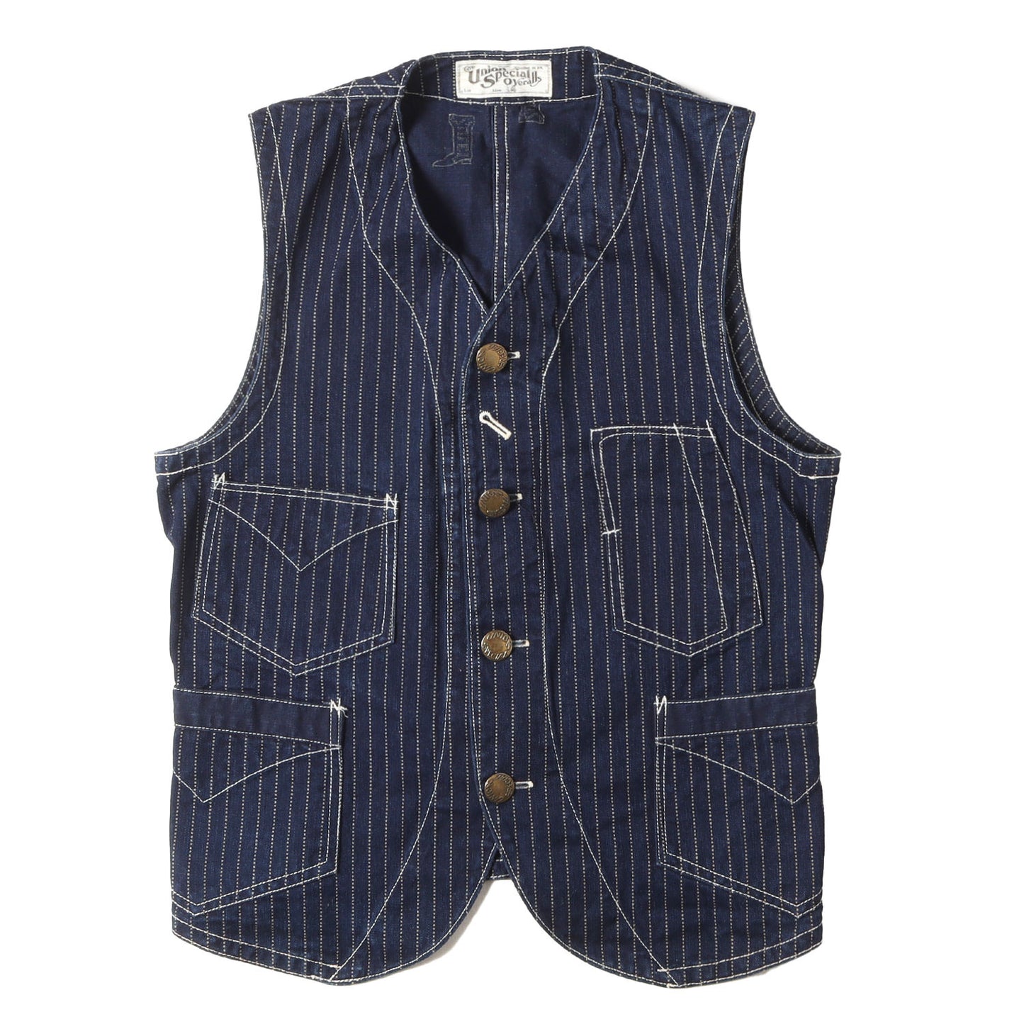 ウォバッシュストライプ コンダクターベスト (UNION SPECIAL OVERALLS CONDUCTOR VEST)