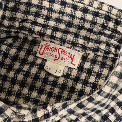 ファイヤーマン インディゴチェック プルオーバーシャツ (UNION SPECIAL OVERALLS LOCOMOTIVE FIREMAN SHIRTS)