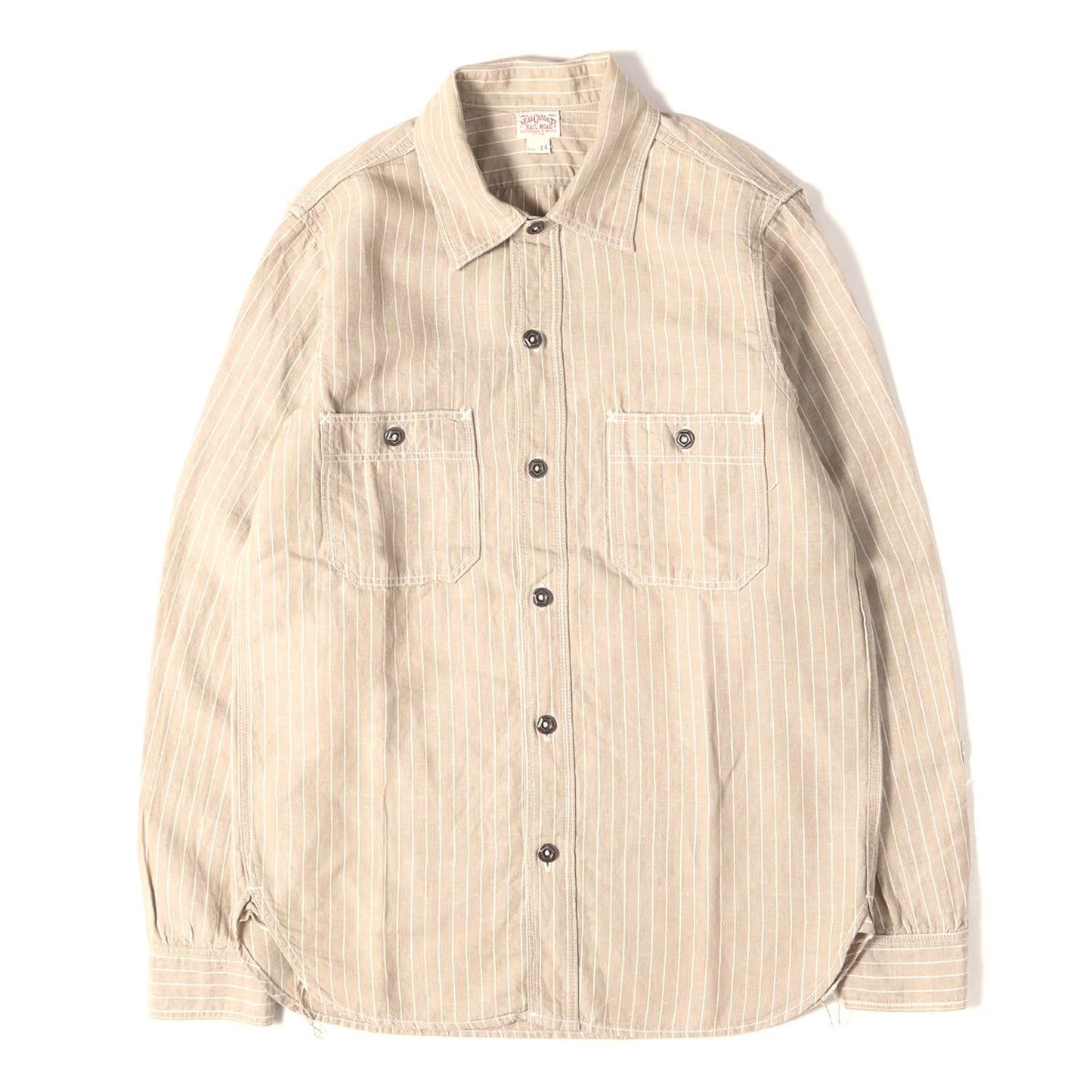 ニールキャサディ ストライプ リネン ワークシャツ (Neal Cassady Rail Road Shirt)