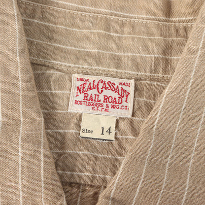 ニールキャサディ ストライプ リネン ワークシャツ (Neal Cassady Rail Road Shirt)