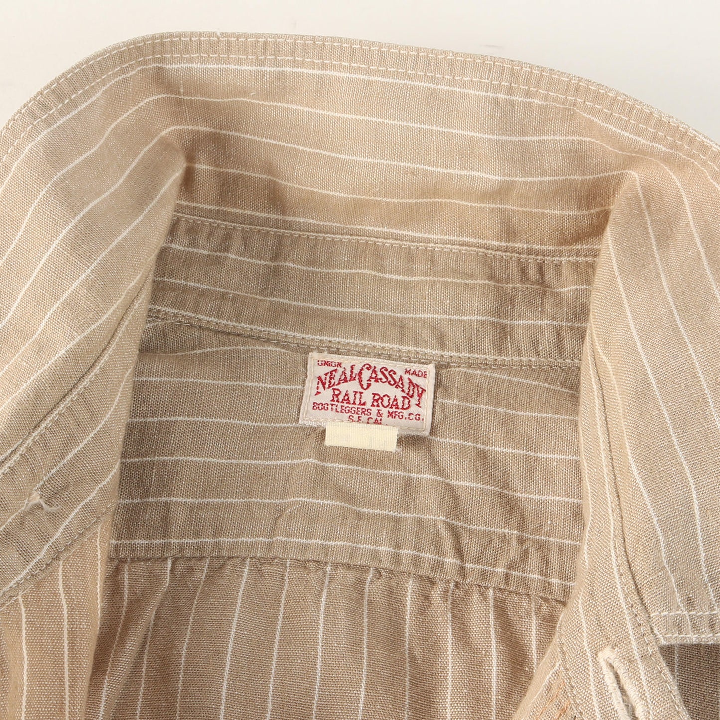 ニールキャサディ ストライプ リネン ワークシャツ (Neal Cassady Rail Road Shirt)