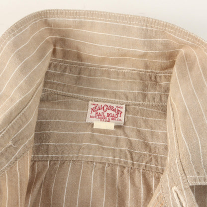 ニールキャサディ ストライプ リネン ワークシャツ (Neal Cassady Rail Road Shirt)