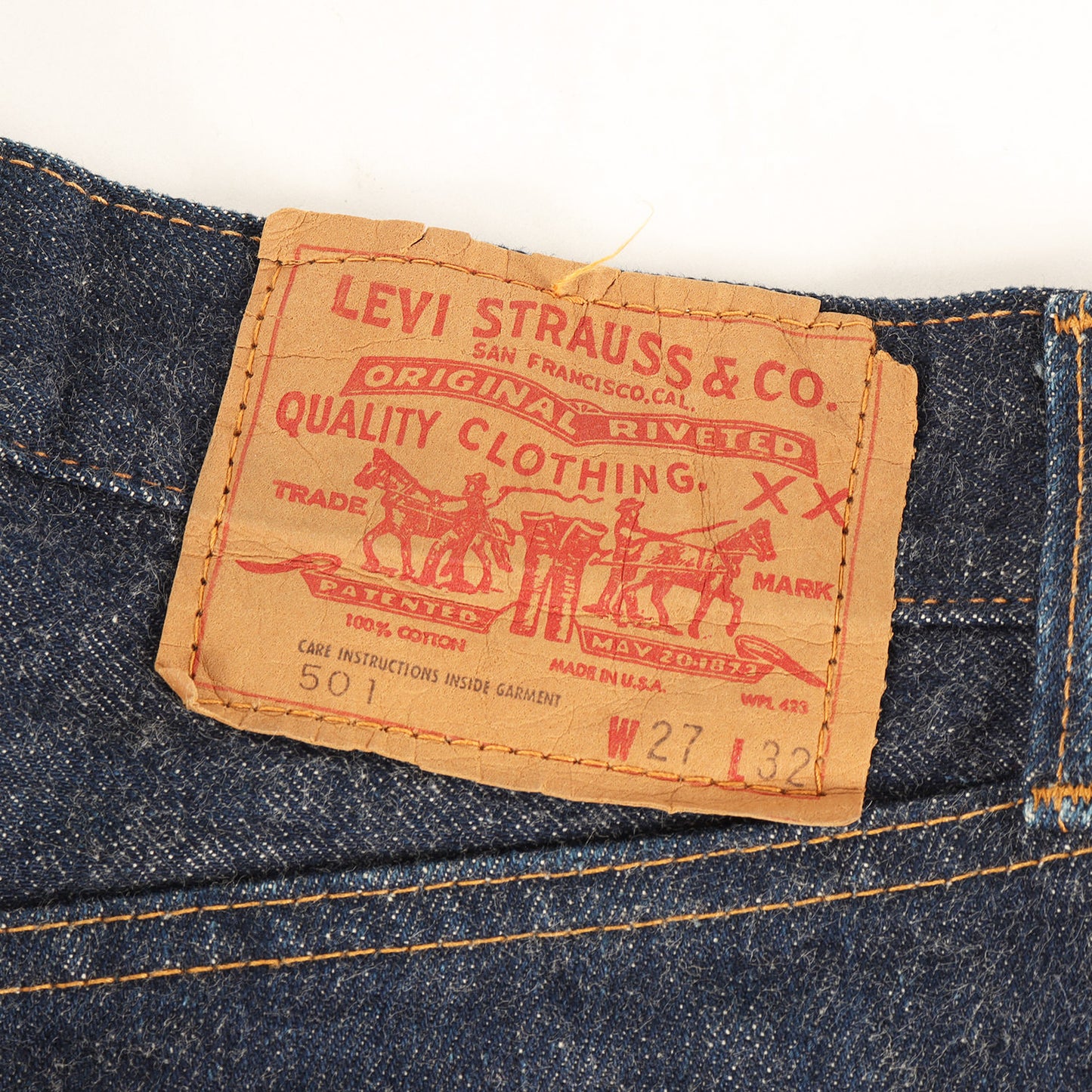 [希少サイズ 濃紺] 70s 501 66前期 デニムパンツ / USA製 ボタン裏刻印6