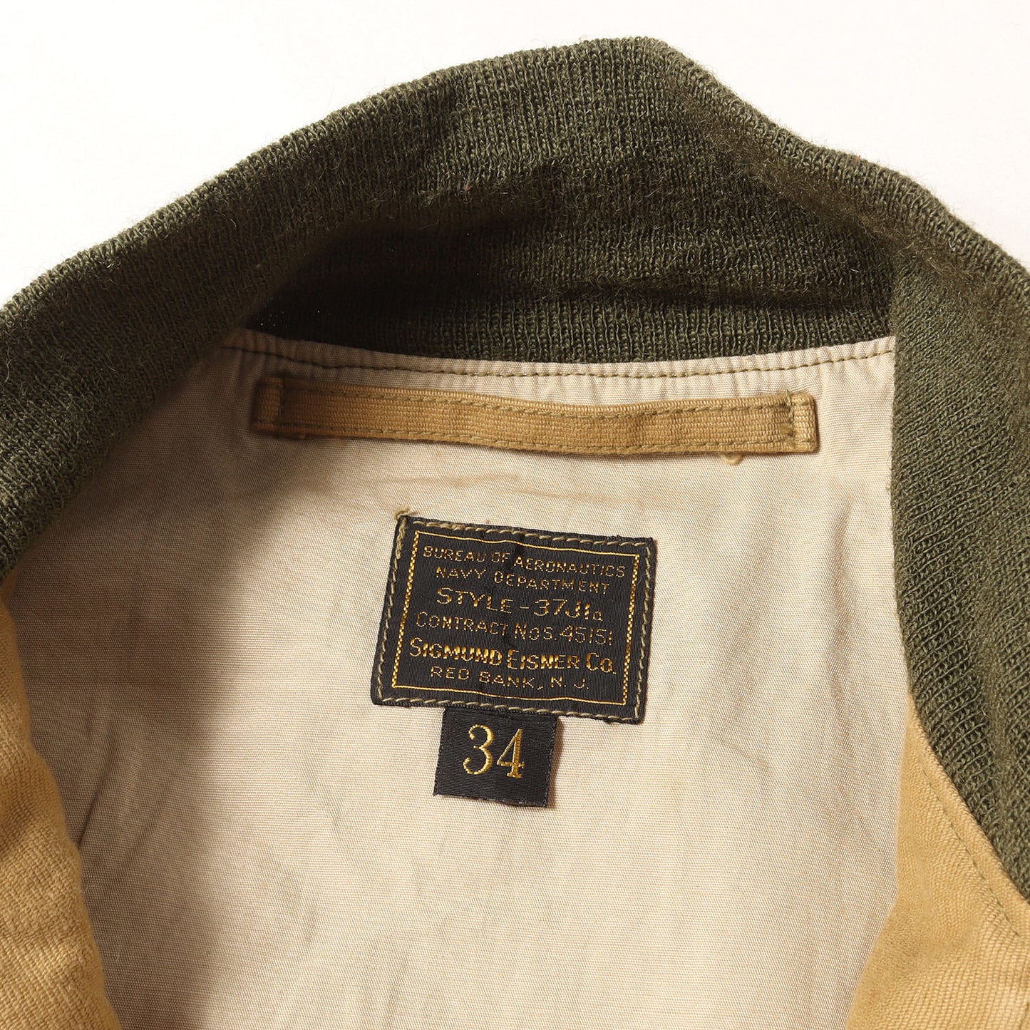 SIGMUND EISNER実名復刻 U.S.NAVY 37J1a フライトジャケット