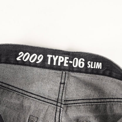 ヴィンテージ加工 スリムテーパード デニムパンツ