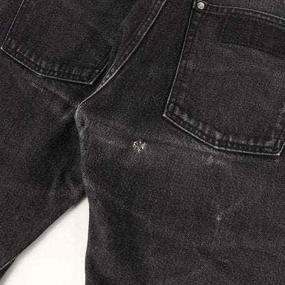ヴィンテージ加工 スリムテーパード デニムパンツ