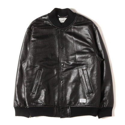 23AW オールレザー バーシティジャケット / スタジャン(LEATHER VARSITY JACKET)