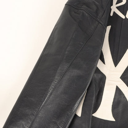 ×New York Yankees ×47 Brand ラムスキンレザー バーシティジャケット / スタジャン(Leather Varsity Jacket)