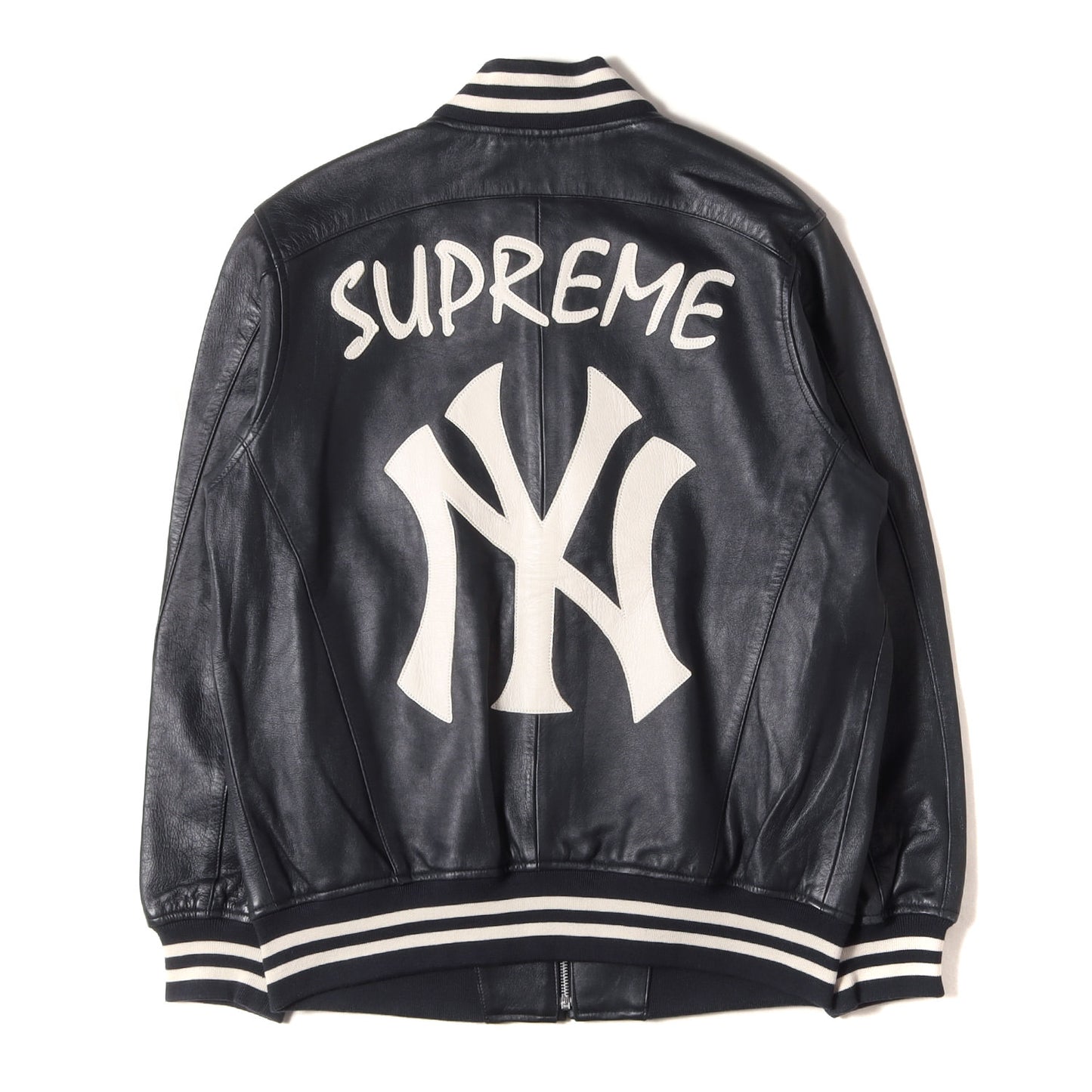 ×New York Yankees ×47 Brand ラムスキンレザー バーシティジャケット / スタジャン(Leather Varsity Jacket)