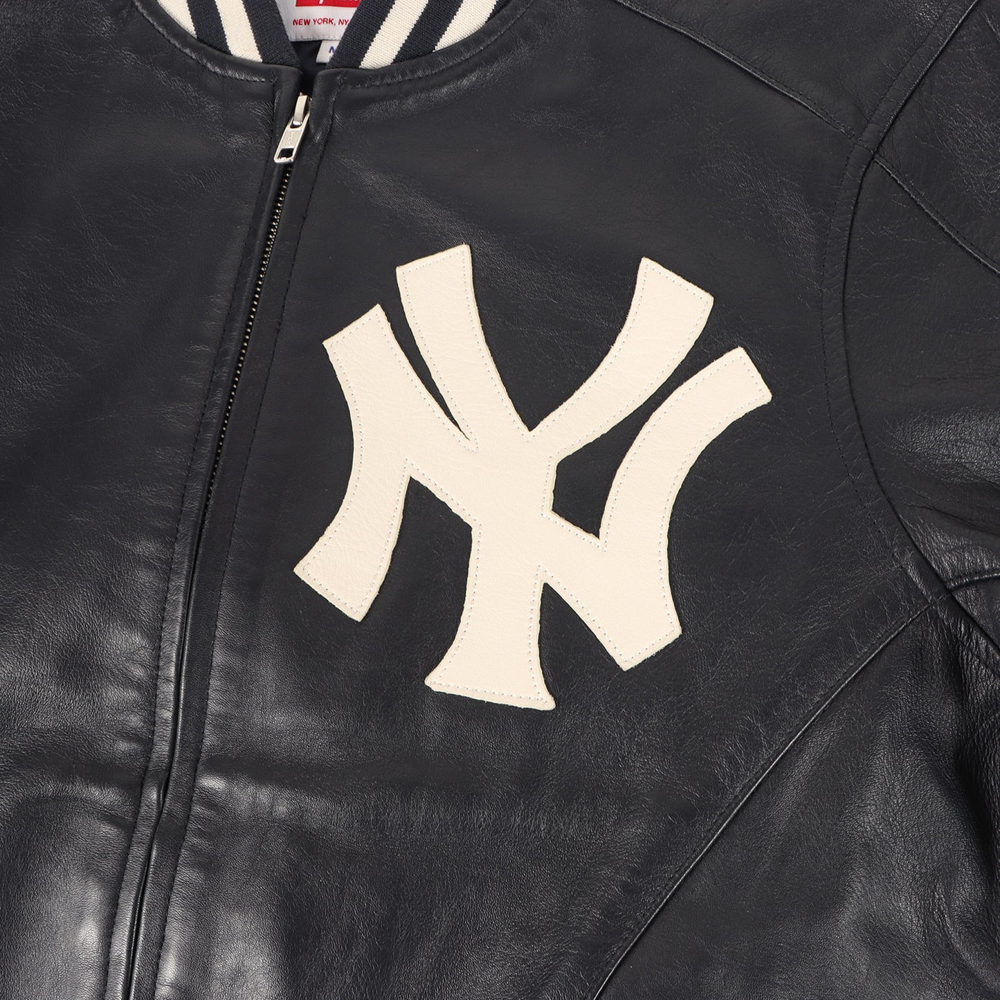 ×New York Yankees ×47 Brand ラムスキンレザー バーシティジャケット / スタジャン(Leather Varsity Jacket)