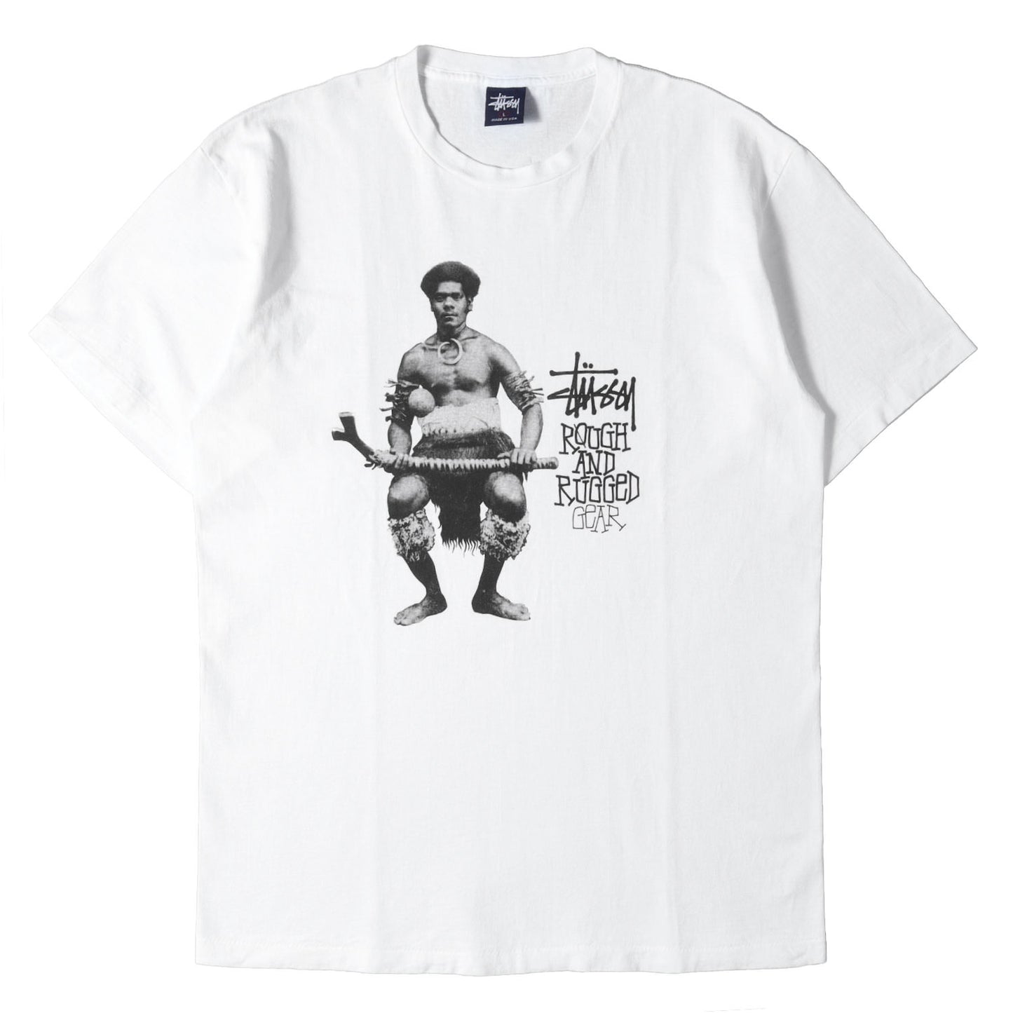 90s OLD STUSSY ROUGH AND RUGGED GEAR フォトプリント Tシャツ(USA製)