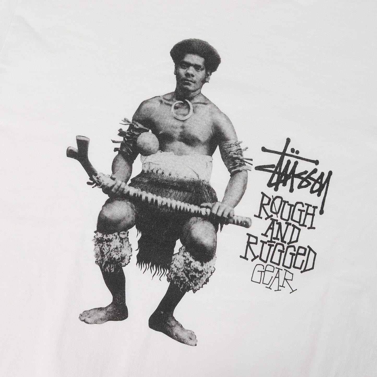 90s OLD STUSSY ROUGH AND RUGGED GEAR フォトプリント Tシャツ(USA製)