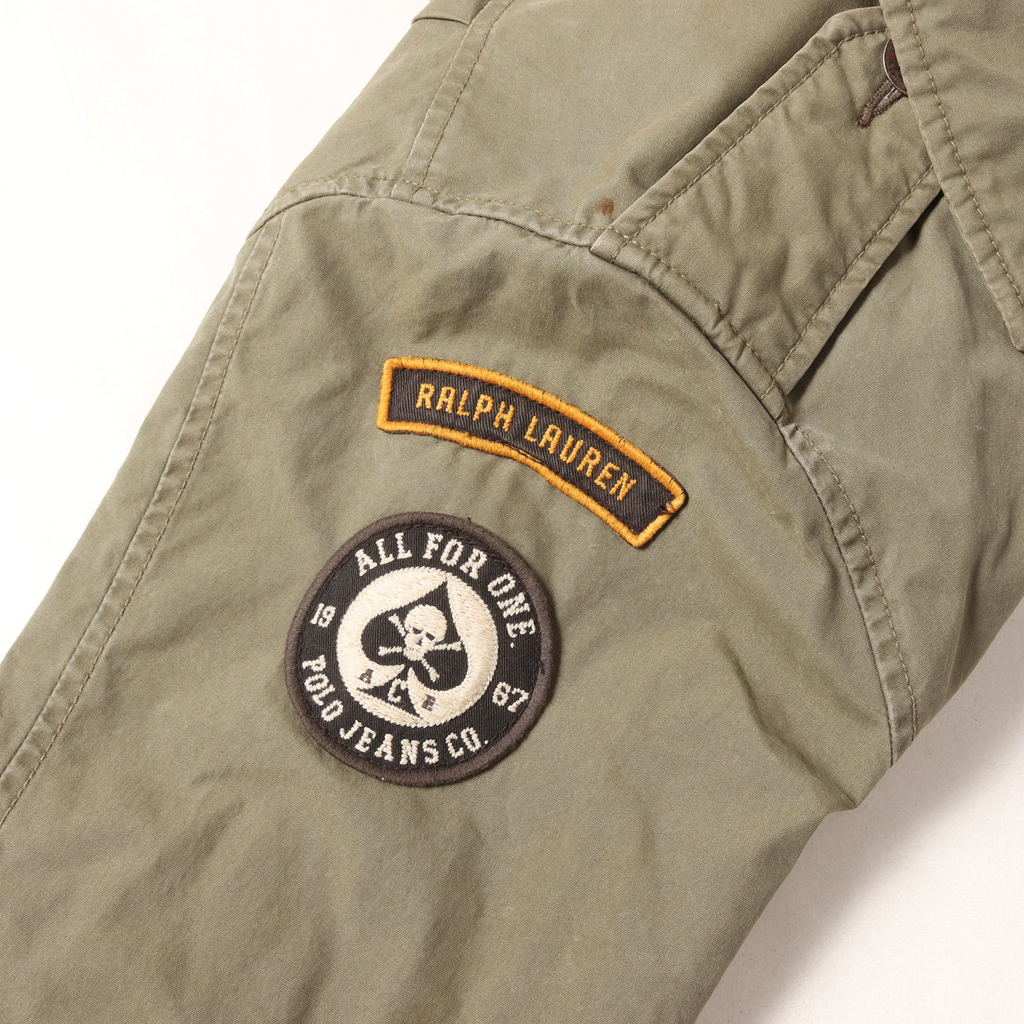 00s パッチ付き ヴィンテージ加工 ミリタリージャケット / POLO JEANS ポロジーンズ