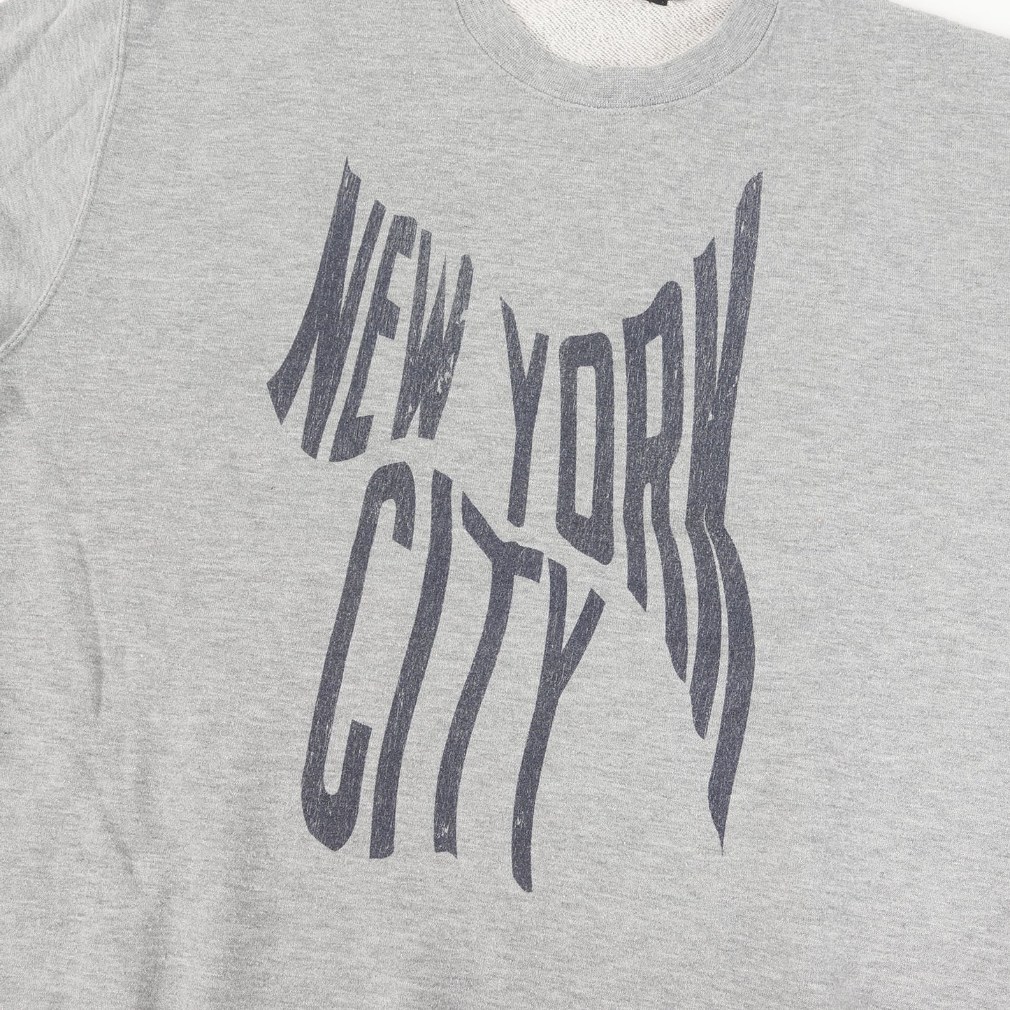 歪み NEW YORK CITYロゴ クルーネック スウェット