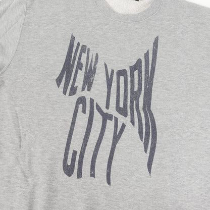 歪み NEW YORK CITYロゴ クルーネック スウェット