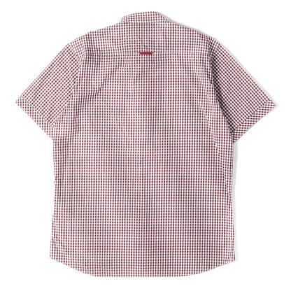 エンブレム刺繍 ギンガムチェック ボタンダウン 半袖シャツ(PLAIN S/S)