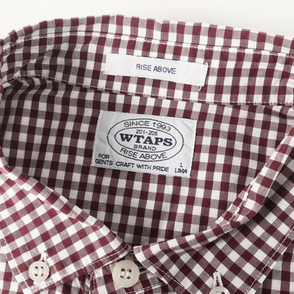 エンブレム刺繍 ギンガムチェック ボタンダウン 半袖シャツ(PLAIN S/S)