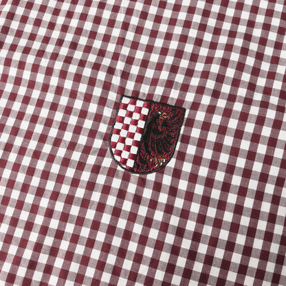 エンブレム刺繍 ギンガムチェック ボタンダウン 半袖シャツ(PLAIN S/S)