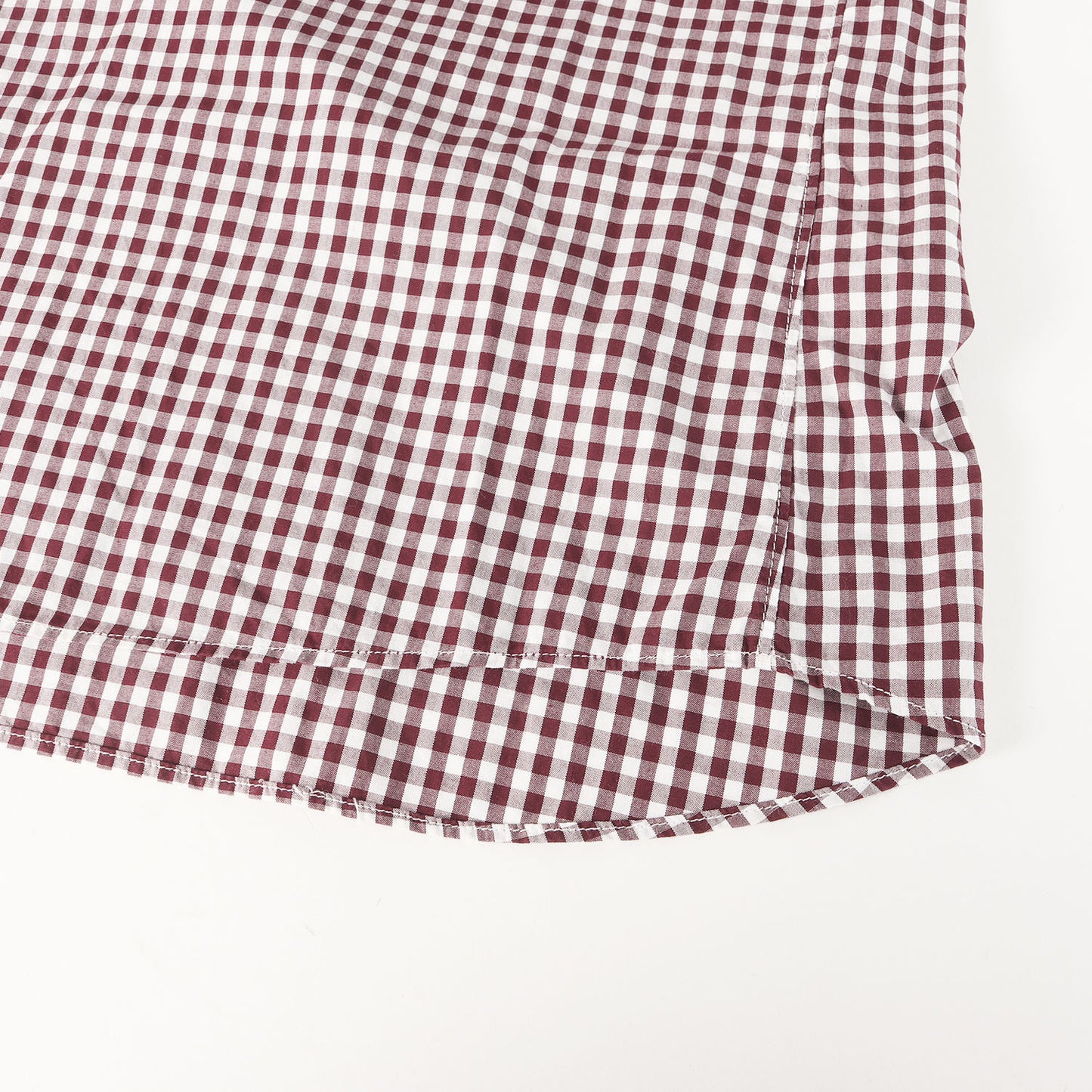 エンブレム刺繍 ギンガムチェック ボタンダウン 半袖シャツ(PLAIN S/S)