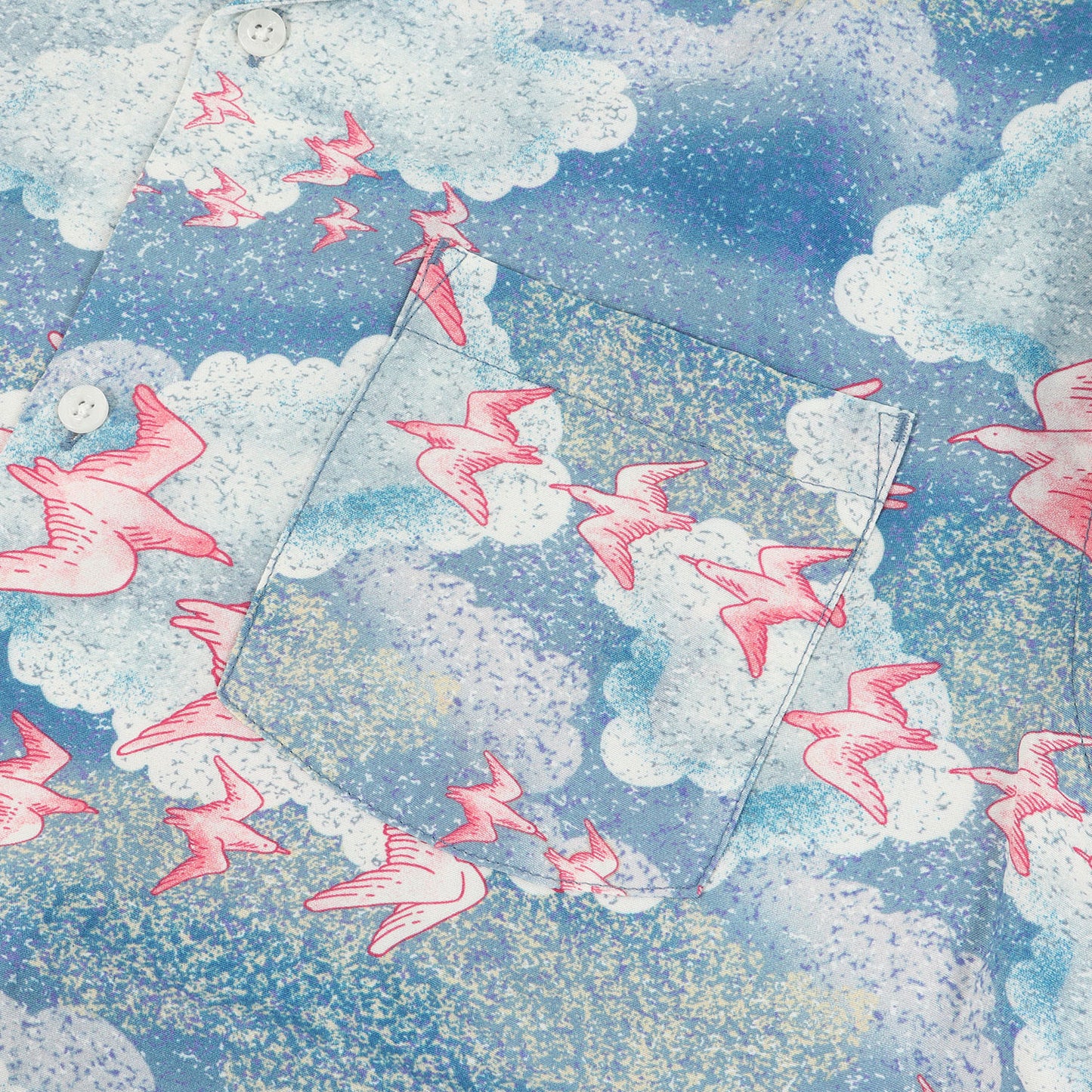 バード柄 レーヨン アロハシャツ(CLOUD AND BIRDS SHIRT)
