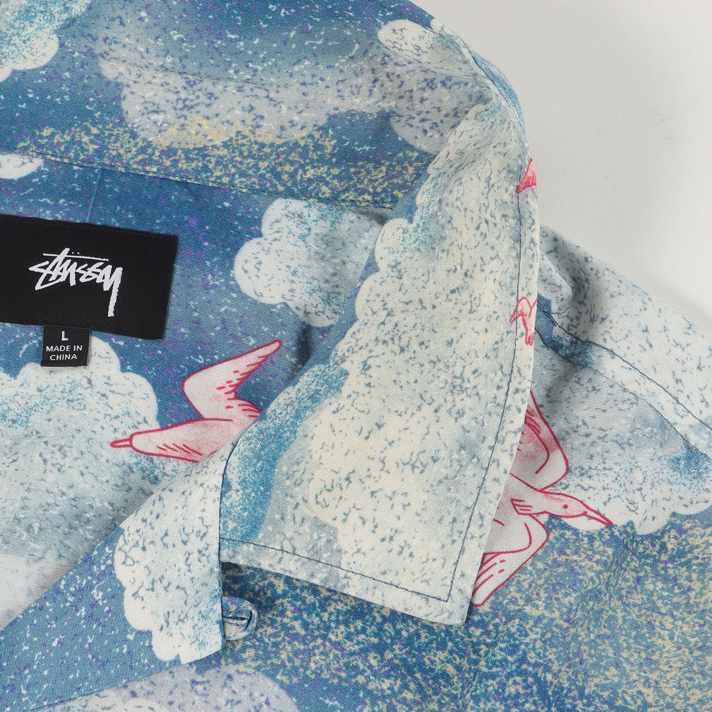 バード柄 レーヨン アロハシャツ(CLOUD AND BIRDS SHIRT)