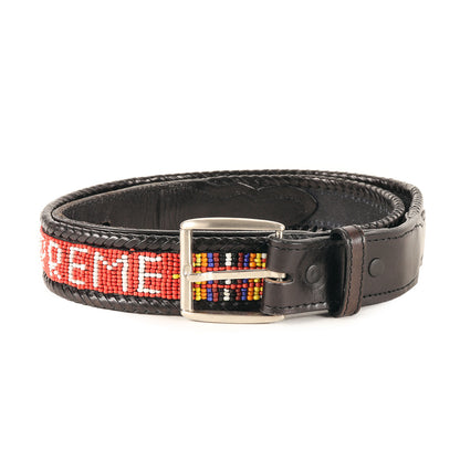 ビーズデザイン レザーベルト(Beaded Belt)
