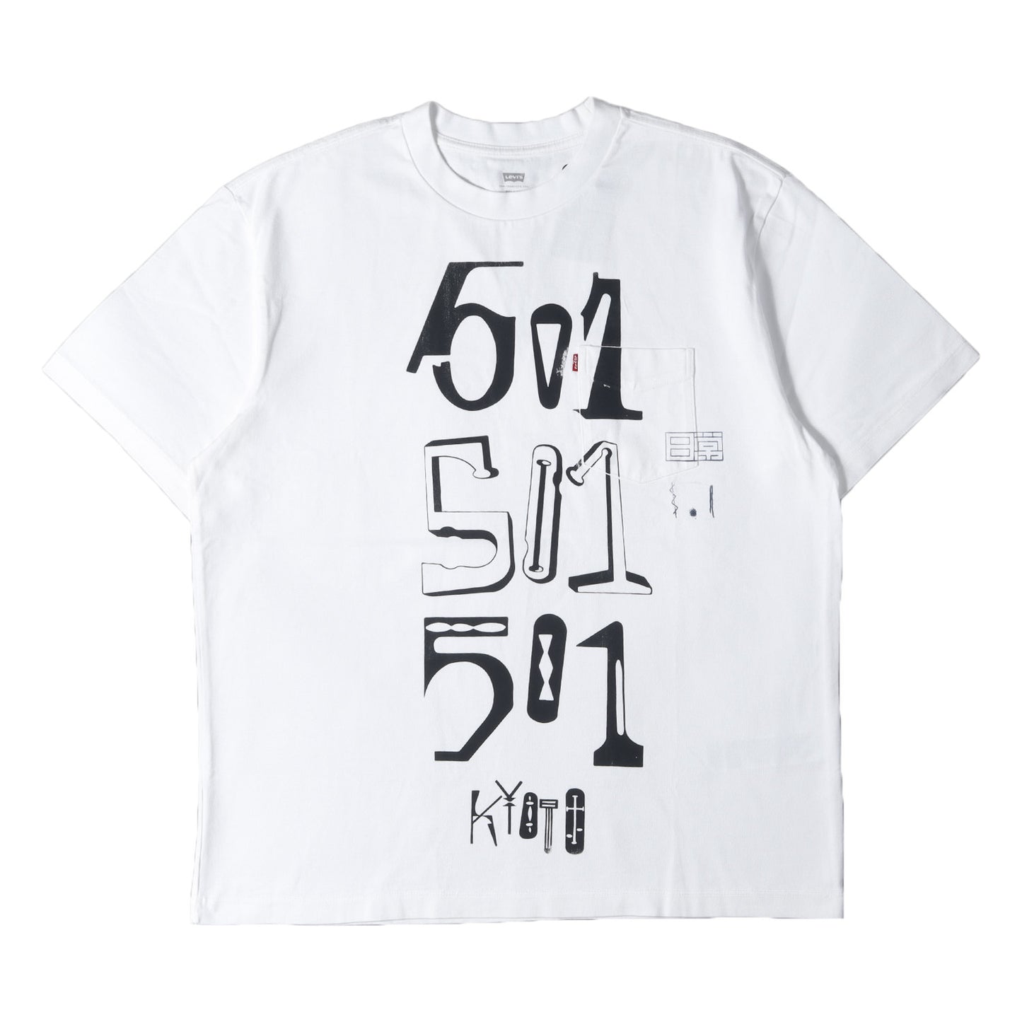 24SS 京都店リニューアルオープン記念 ×長谷川昭雄 501 ヘビー ポケット Tシャツ