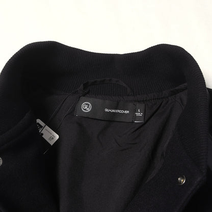 24AW ×GU 袖フェイクレザー メルトン スタジャン