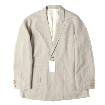 25SS リネン/ウール オーバーサイズ ブレザー / テーラードジャケット(LINEN WOOL RELAX FIT 1BUTTON BLAZER)