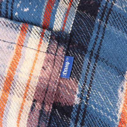 24SS ×Awake NY JORDAN ブリーチ加工 ヘビー チェックネルシャツ(M J AWNY FLANNEL)