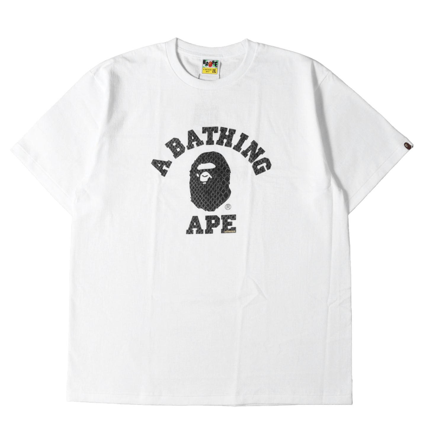 25SS ×ATMOS スネーク柄 蓄光プリント カレッジロゴ Tシャツ(G-SNK COLLEGE TEE)