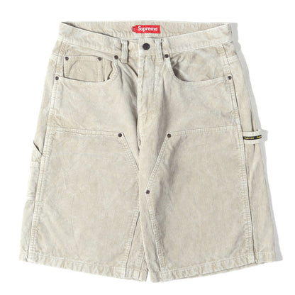 24SS ブリーチ加工 コーデュロイ ダブルニー ペインターショーツ(Washed Corduroy Double Knee Painter Short)