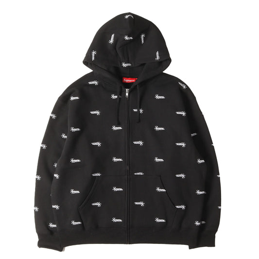 25AW スクリプトロゴ刺繍柄 ジップ スウェットパーカー(Repeat Script Zip Up Hooded Sweatshirt )