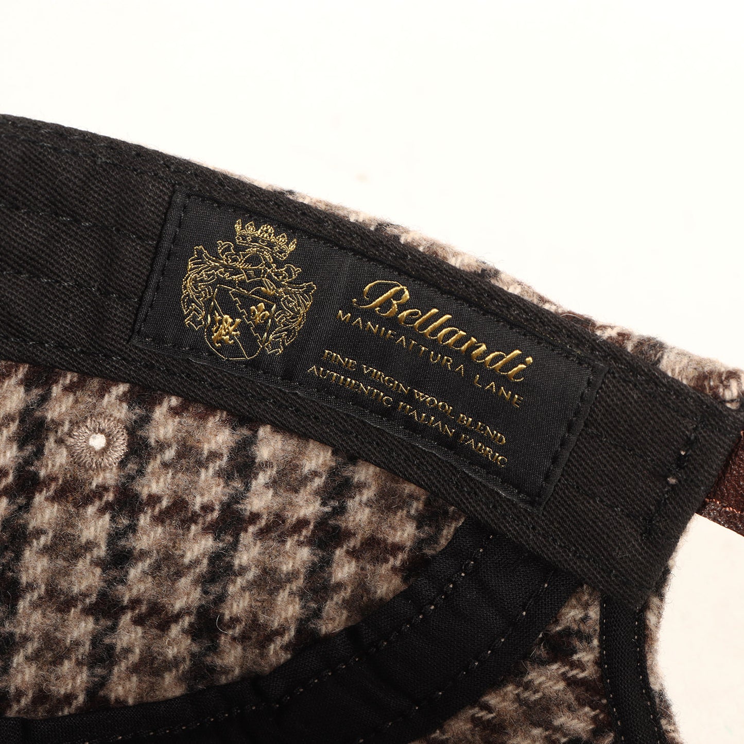 23AW ×Bellandi 千鳥格子 ウール BOXロゴ キャンプキャップ(Houndstooth Wool Camp Cap)