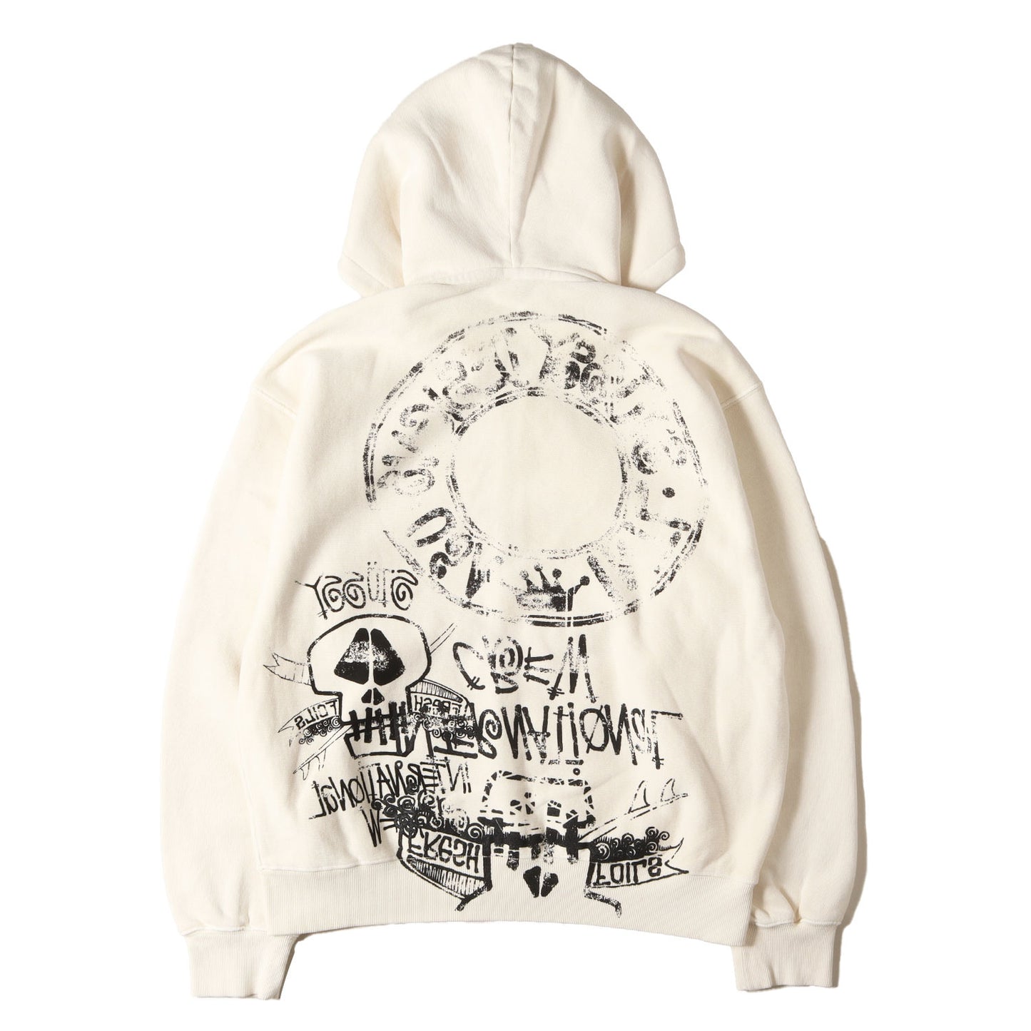 26SS スカルグラフィック フルジップ スウェットパーカー(SKULLS ZIP HOODIE PIGMENT DYED)