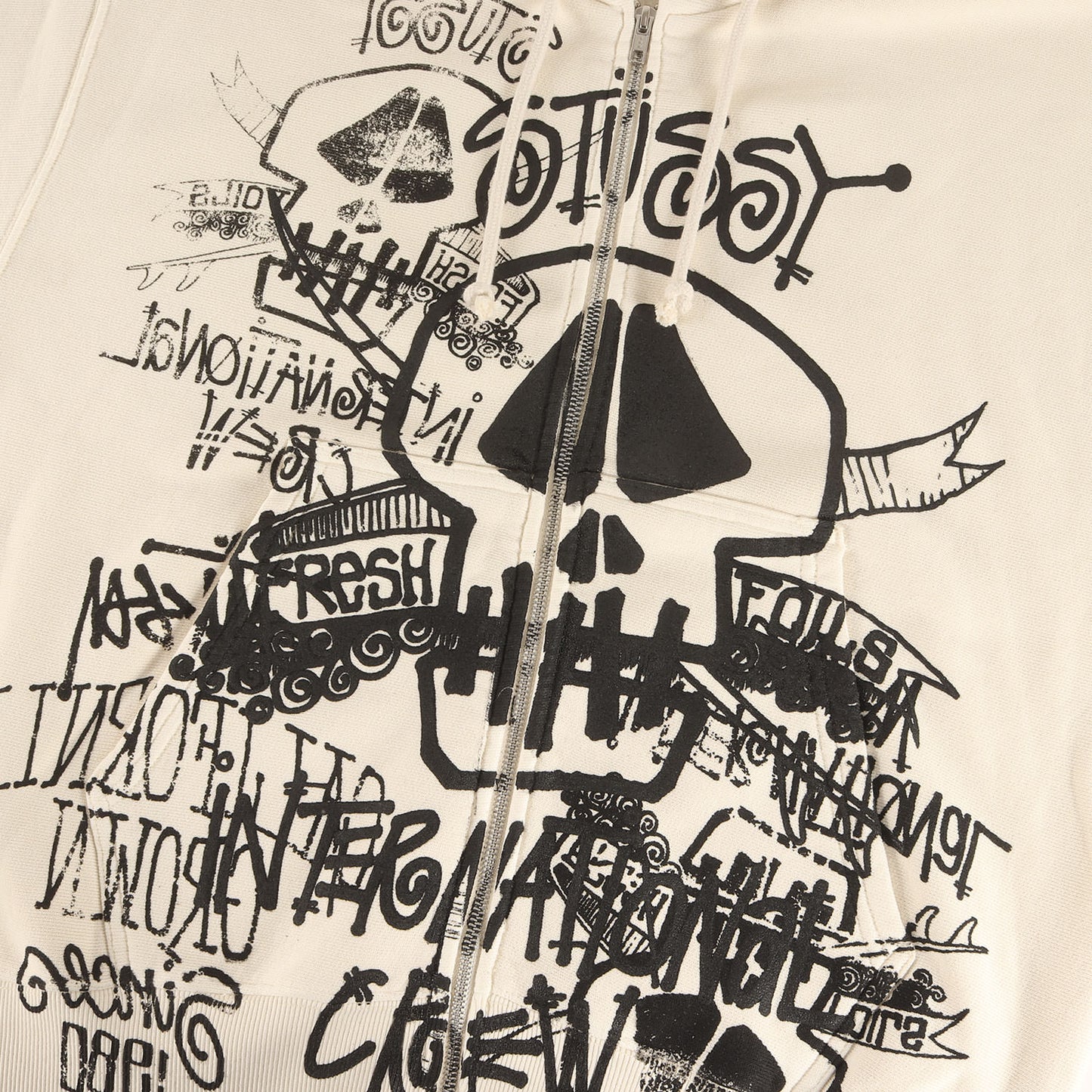 26SS スカルグラフィック フルジップ スウェットパーカー(SKULLS ZIP HOODIE PIGMENT DYED)