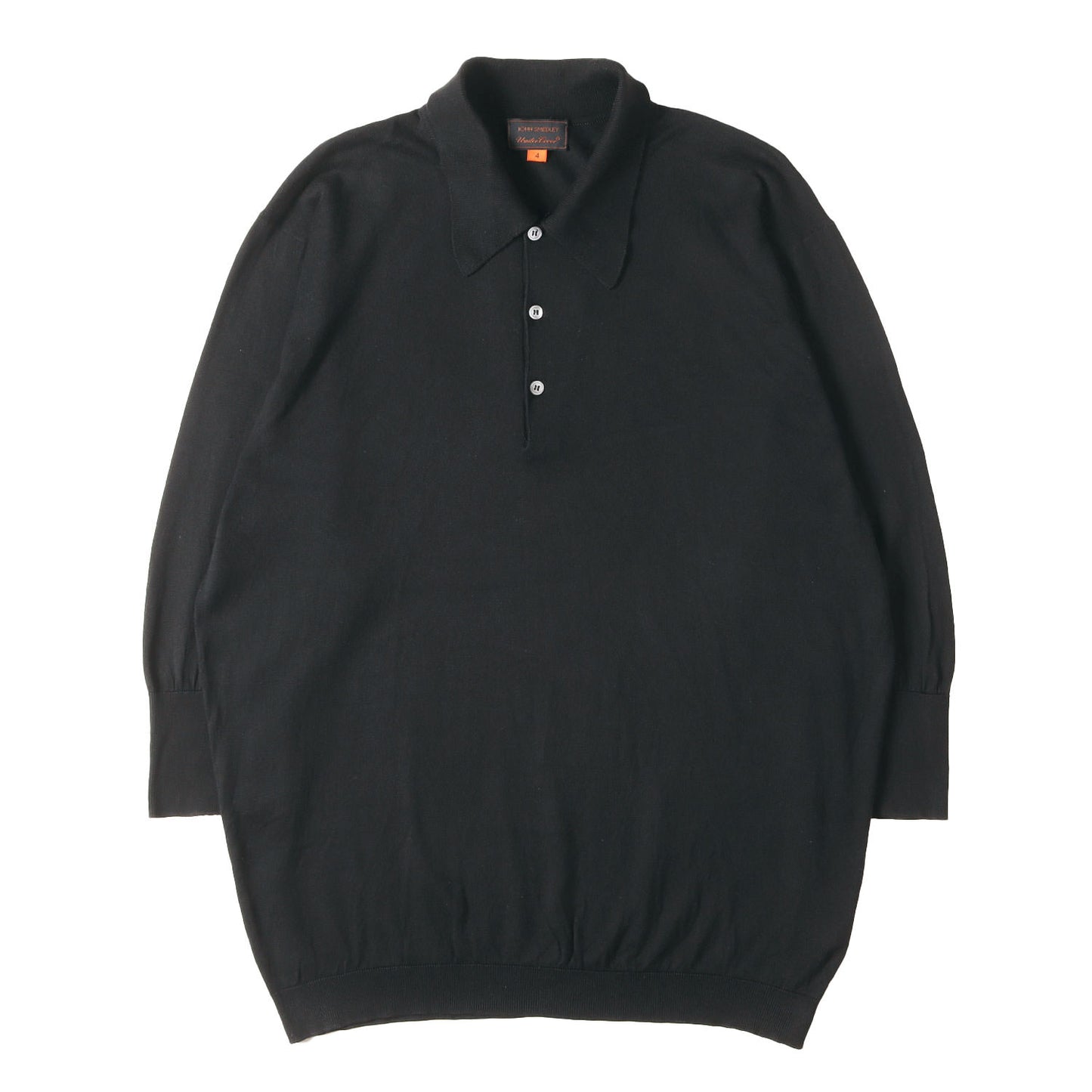 07SS purple期 × JOHN SMEDLEY ハイゲージ コットンニット 7分袖 ポロシャツ