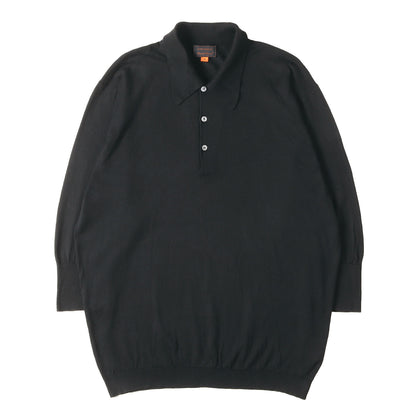 07SS purple期 × JOHN SMEDLEY ハイゲージ コットンニット 7分袖 ポロシャツ