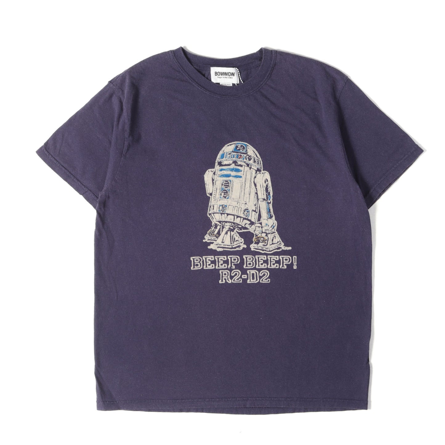 25SS ×STAR WARS ヴィンテージ加工 R2-D2 フロッキープリント Tシャツ(R2-D2/TEE)