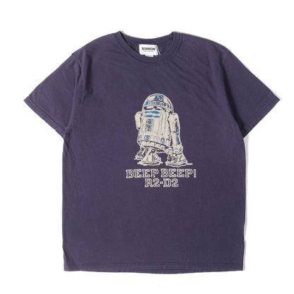 25SS ×STAR WARS ヴィンテージ加工 R2-D2 フロッキープリント Tシャツ(R2-D2/TEE)