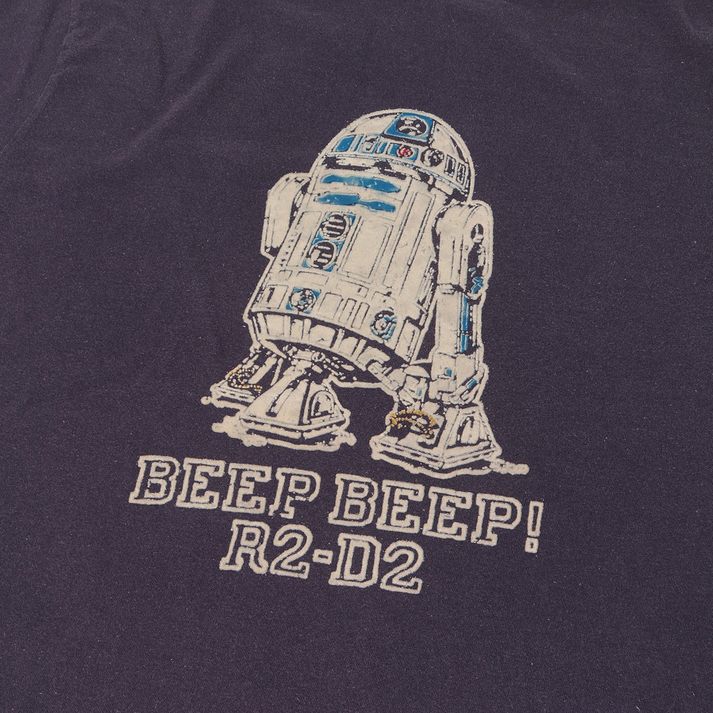 25SS ×STAR WARS ヴィンテージ加工 R2-D2 フロッキープリント Tシャツ(R2-D2/TEE)