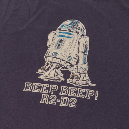25SS ×STAR WARS ヴィンテージ加工 R2-D2 フロッキープリント Tシャツ(R2-D2/TEE)