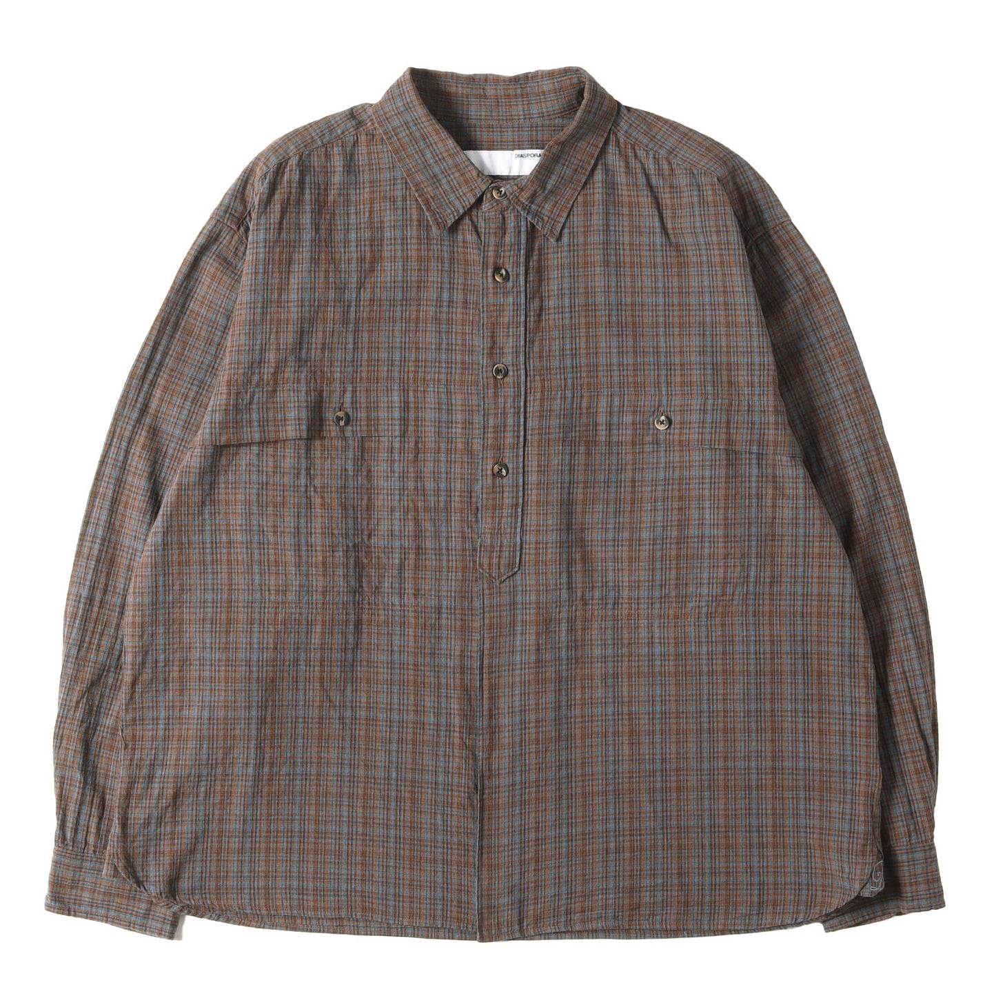 25AW オーバーサイズ チェック フェイクプルオーバー シャツ(Bro Shirt)